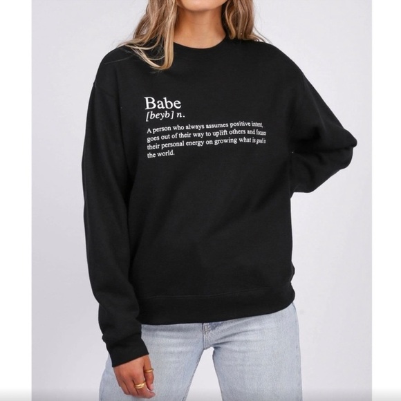 Brunette the Label Babe Definition Crewneck S/M - Picture 1 of 9